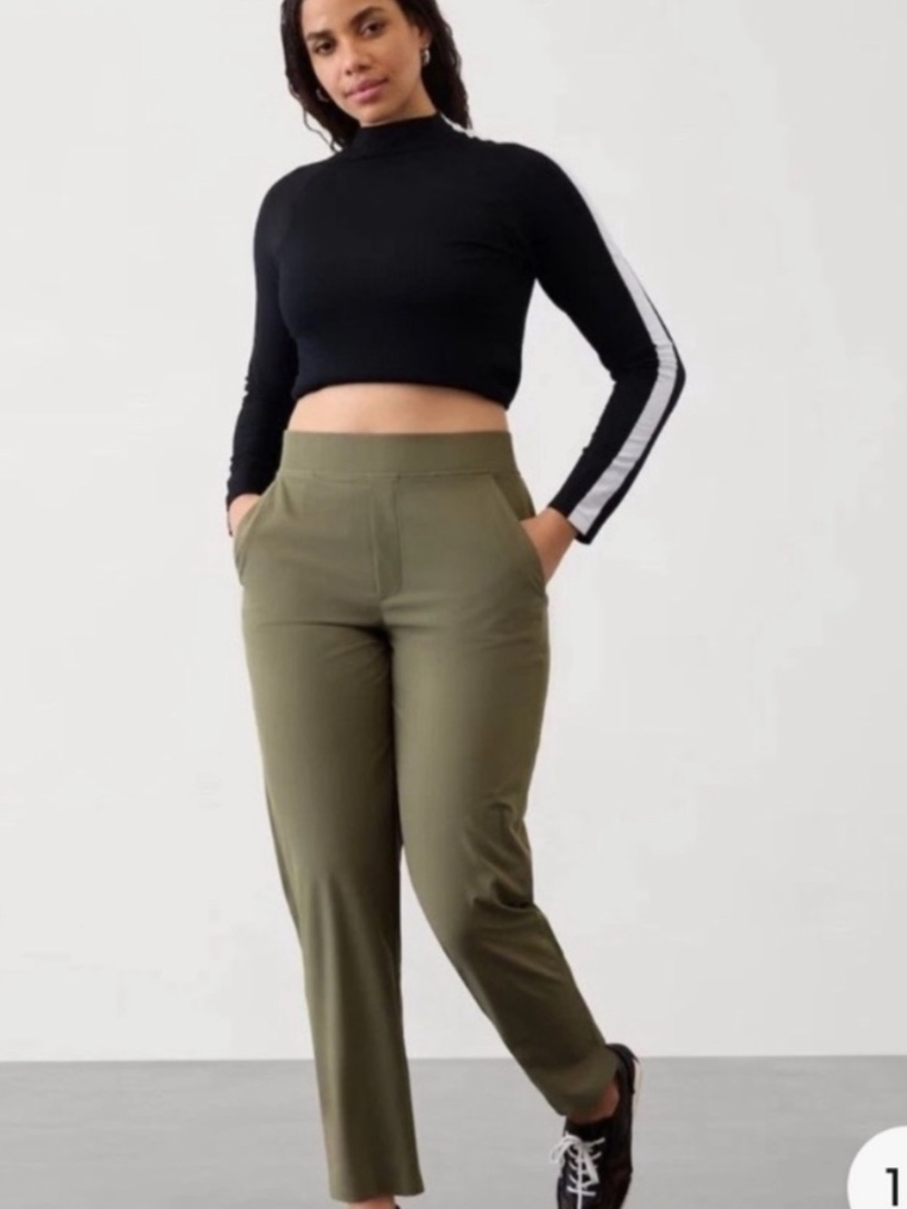 ATHLETA Brooklyn  4-pocket Ankle Pants Moss Green Size 4